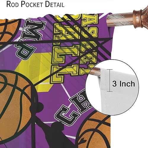 Vista 210 de Boys Sports Curtains Basketball Football Baseball Flame Pattern Printed Curtains Kids and Teenagers' Bedroom Living Room Blackout Curtains W42 * L54