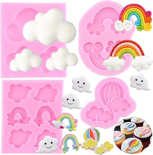 Moldes de silicona para globos de aire caliente, para decoración de pasteles, decoración de cupcakes, pasta de goma de mascar de polímero de