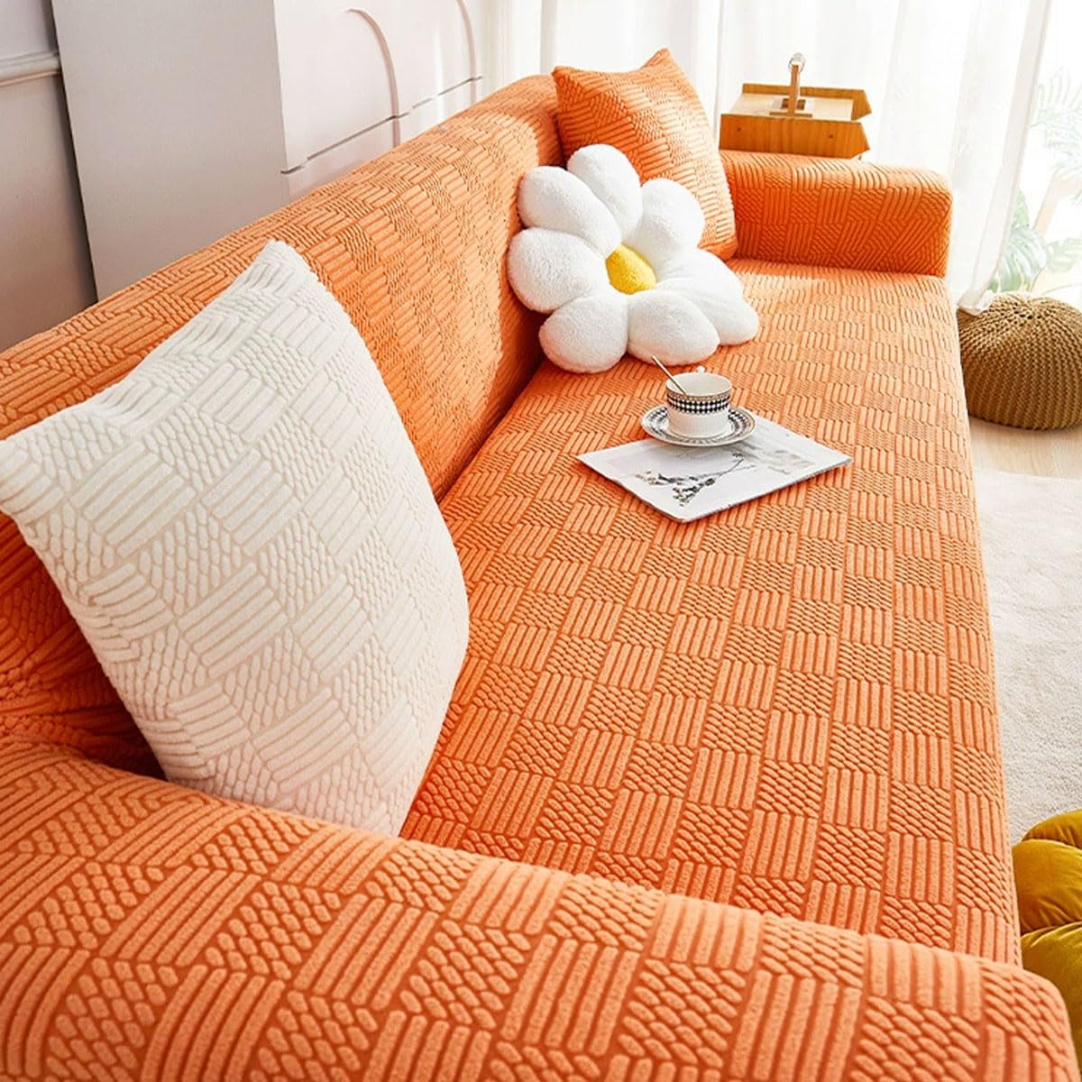 Sofa Cover Stretch 1 2 3 4 Seater Non Slip Couch Covers Anti Slip Thickened Sofa Slipcovers All-inclusive Sofa Slipcover Polyester Spandex Furniture Protector(Size:3 Seater (190-230cm),Color:b 'G'> g)