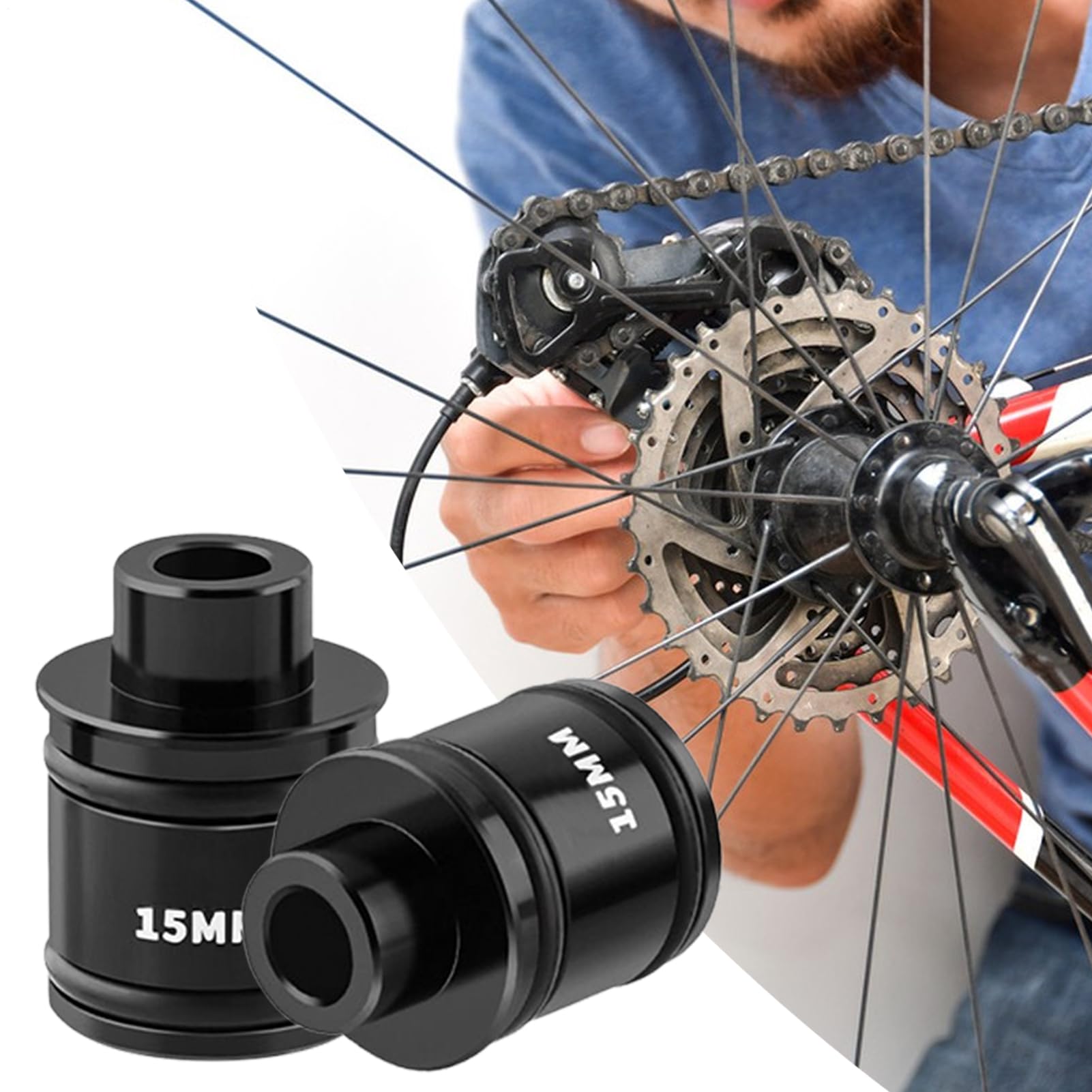 Adaptateur Thru Axle 15mm Vers M9 – Aluminium, Conversion Rapide Pour VTT/Ville, Compact Et Léger