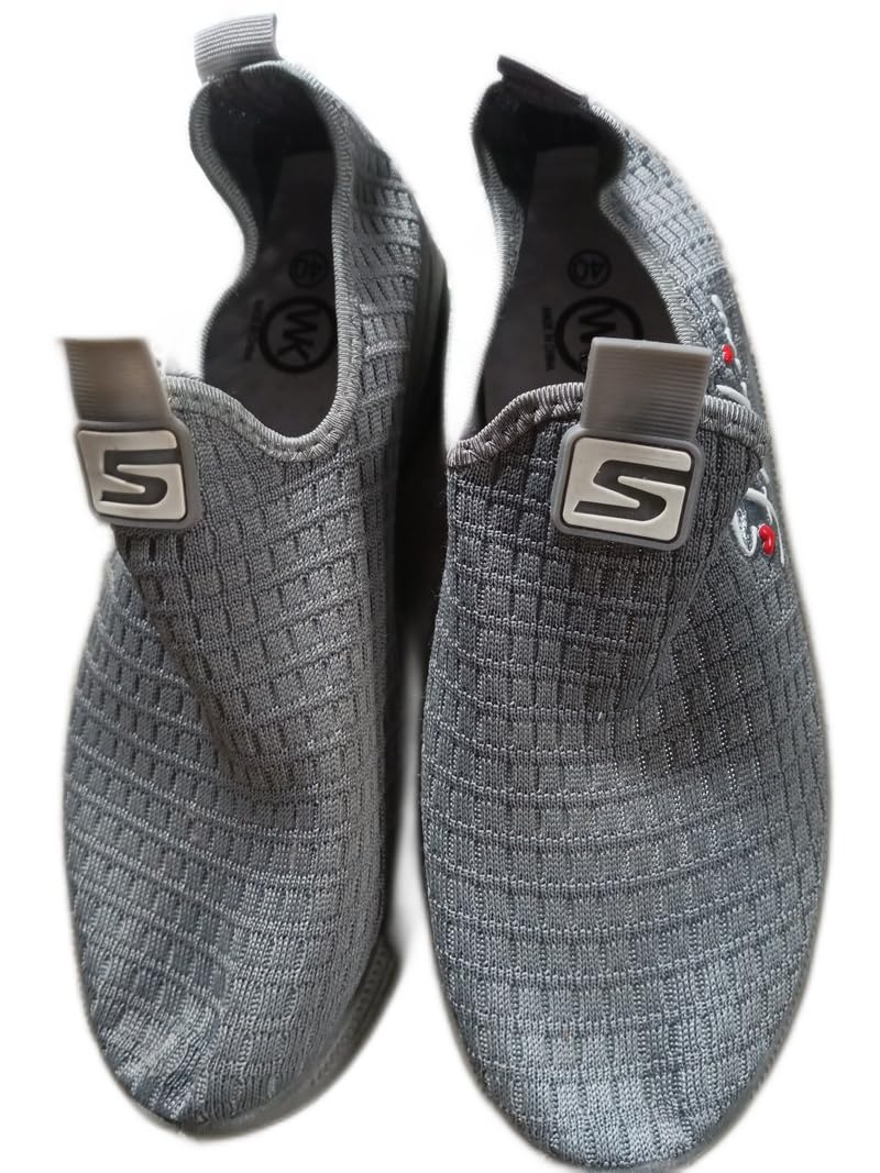 Viglint Stores Female Grey Slip-On Sneakers for Women, Lightweight & Comfortable Walking Sports Shoes Without Laces for Girls and Ladies 2 71ZM0 SdP3L. SL1067