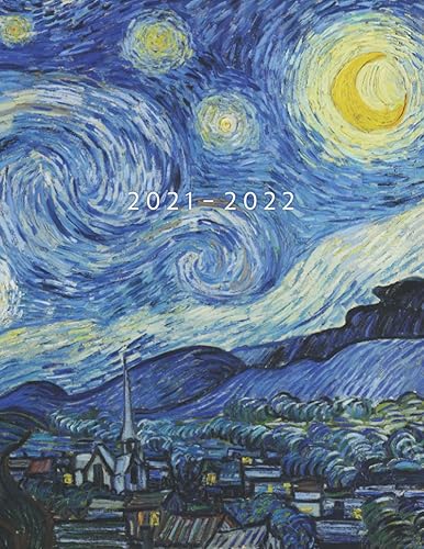 June 2021 - May 2022 Planner: Week To View With Hourly Schedule | Weekly Planner Starting June 2021 | 8.5 x 11 Dated Agenda | Appointment Calendar | ... Start | Soft-Cover Van Gogh Starry Night