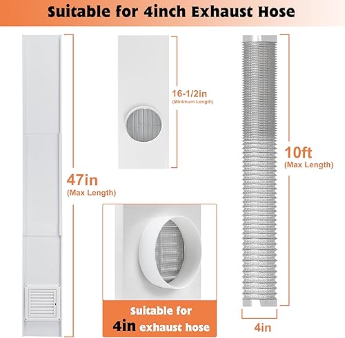 Miniatura 2 de GCGOODS Kit de ventana de ventilación de secadora para manguera de secadora de 4 pulgadas, placas de sellado de ventilación ajustables para secadora