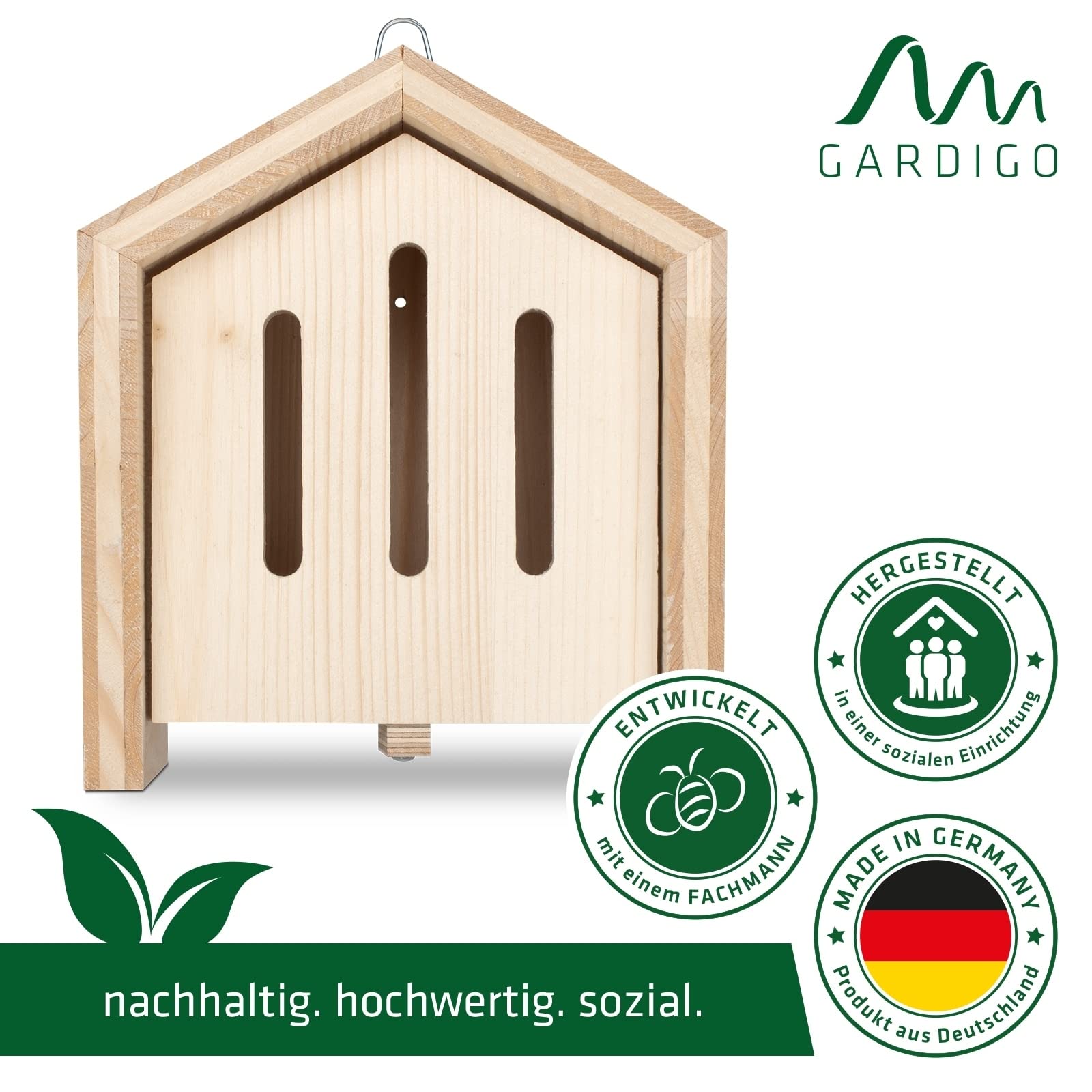 GARDIGO® Tierhaus System: Schmetterlingshaus I Insektenhotel für Schmetterlinge aus Massivholz I Made in Germany