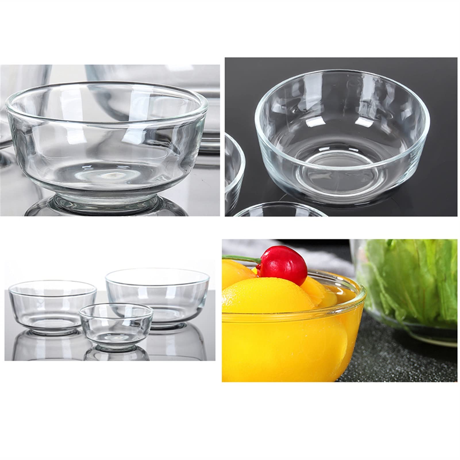 Portafrutta, Insalatiera, Ciotole di vetro Ciotole di vetro Insalatiera di vetro trasparente Addensare Frutta resistente al calore Ciotola di stoccaggio for dessert for utensili da cucina Ciotola di m
