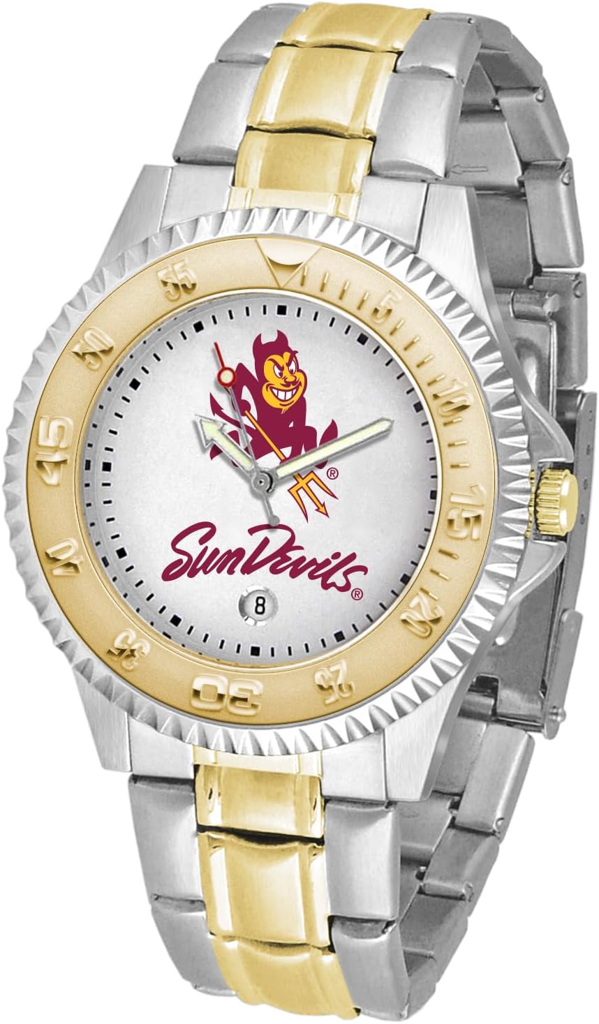SunTime Arizona State Sun Devils Men's Competitor Steel Watch Two-Tone Gold/Silver