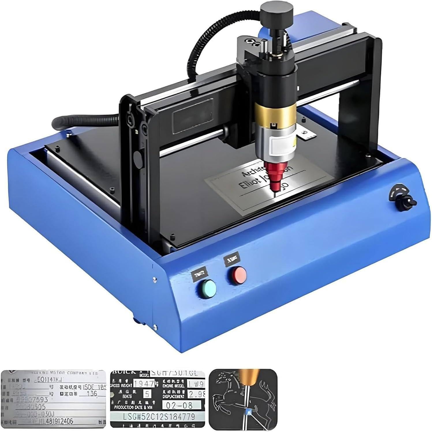 XUXIAO 400W Electric Metal Marking Machine, Numbers Letter Tag Nameplate Engraver Device, for Metal Dog Tags Steel Signs, Marking Speed 2in/s 200 * 150MM