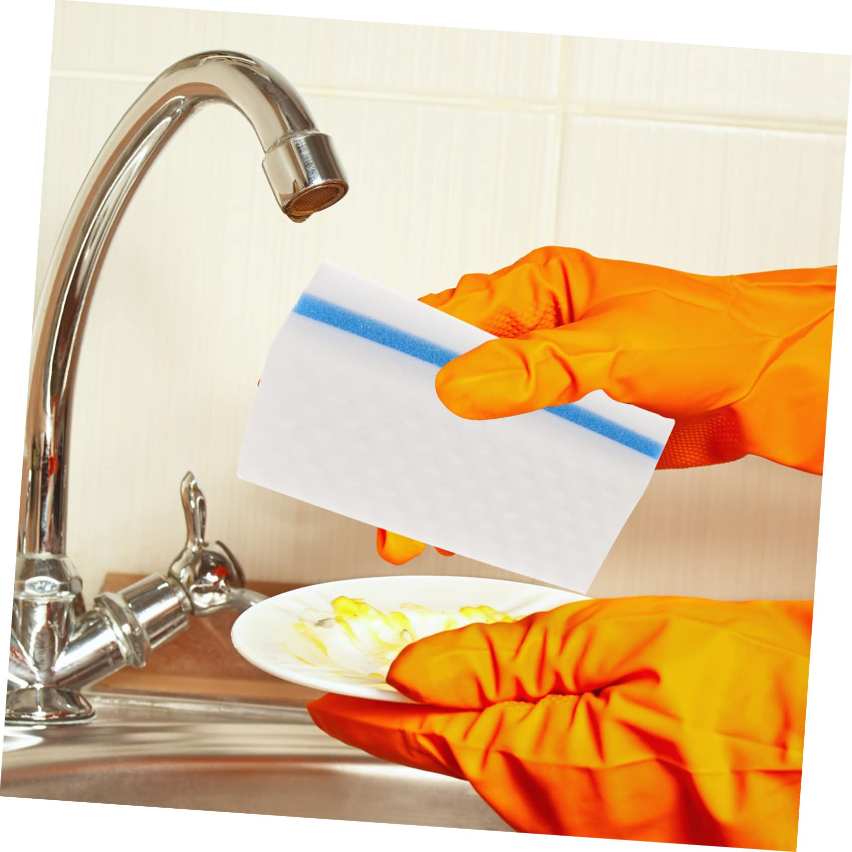 10 spugnette in schiuma per pulire piatti, griglia, lavello, scrubber per pulire i piatti
