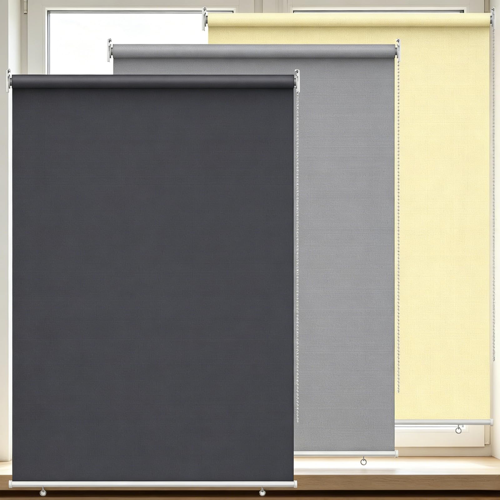 Store Enrouleur Occultant Thermique Isolant 140x240cm, Store Enrouleur Opaque de Protection Protection UV 50+, Stores Extérieur Solaire et Pare-Vue, pour Balcon Terrasse Jardin, Anthracite