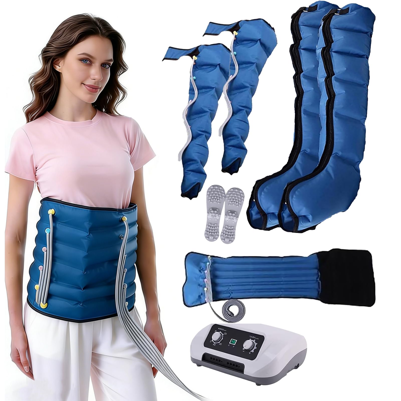 SXSLTSA Pressotherapy And Lymphatic Drainage, Pressotherapy Machine For Home With 6 Cavity, Compression Boots, Air Compression Massage Boots For Circulation, Lipedema Legs Treatment, 0–30 min