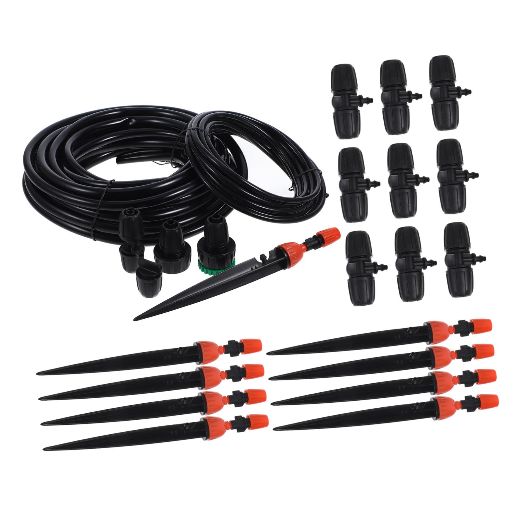 Kit Completo di Irrigazione a Goccia per Prato, Piante Esterne e Orto Timer Automatico Nebulizzazione Regolabile e Attrezzature da Giardino per Balconi, Prati e Aiuole Rialzate