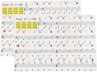 SUPVOX 4 Packs Piano Keyboard Sticker label stickers color stickers piano stickers keyboard stickers piano beginner sticker pvc film Electronic Organ Keyboard Decal Beginner Piano Sticker