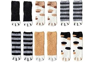 6 Pairs WAQIAGO Cat Claws Winter Warm Sleep Floor Socks