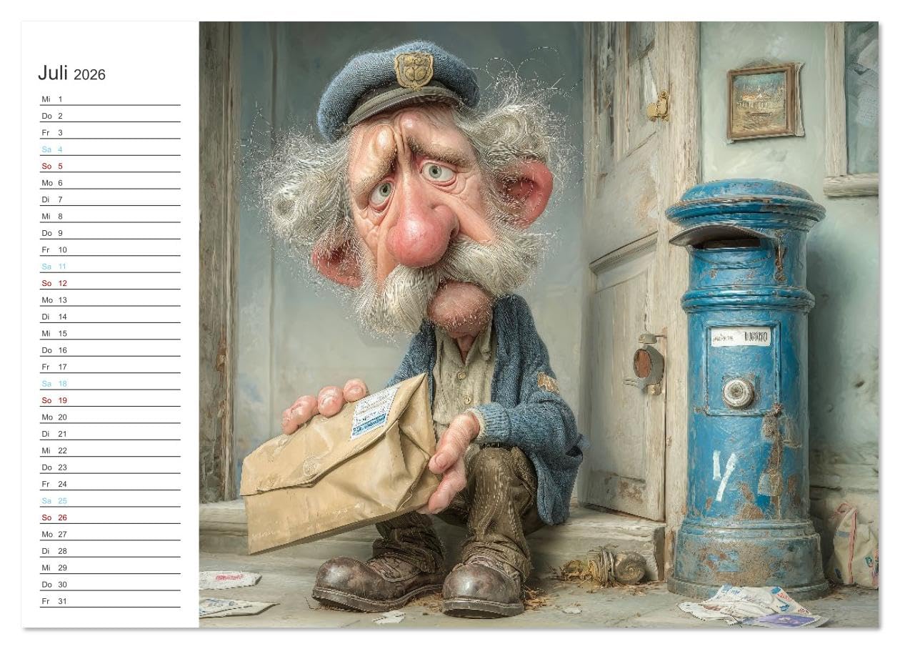 Arbeiten bis der Rollator funkt! (hochwertiger Premium Wandkalender 2026 DIN A2 quer), Kunstdruck in Hochglanz: Der satirische Jahresbegleiter für ... schuften und ackern. (CALVENDO Menschen)