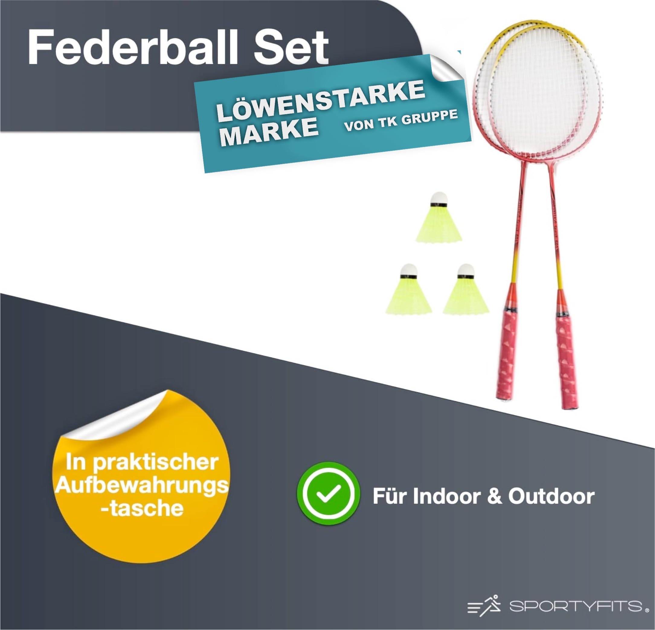 Juego de raquetas de bádminton para adultos con 3 pelotas de entrenamiento y competición