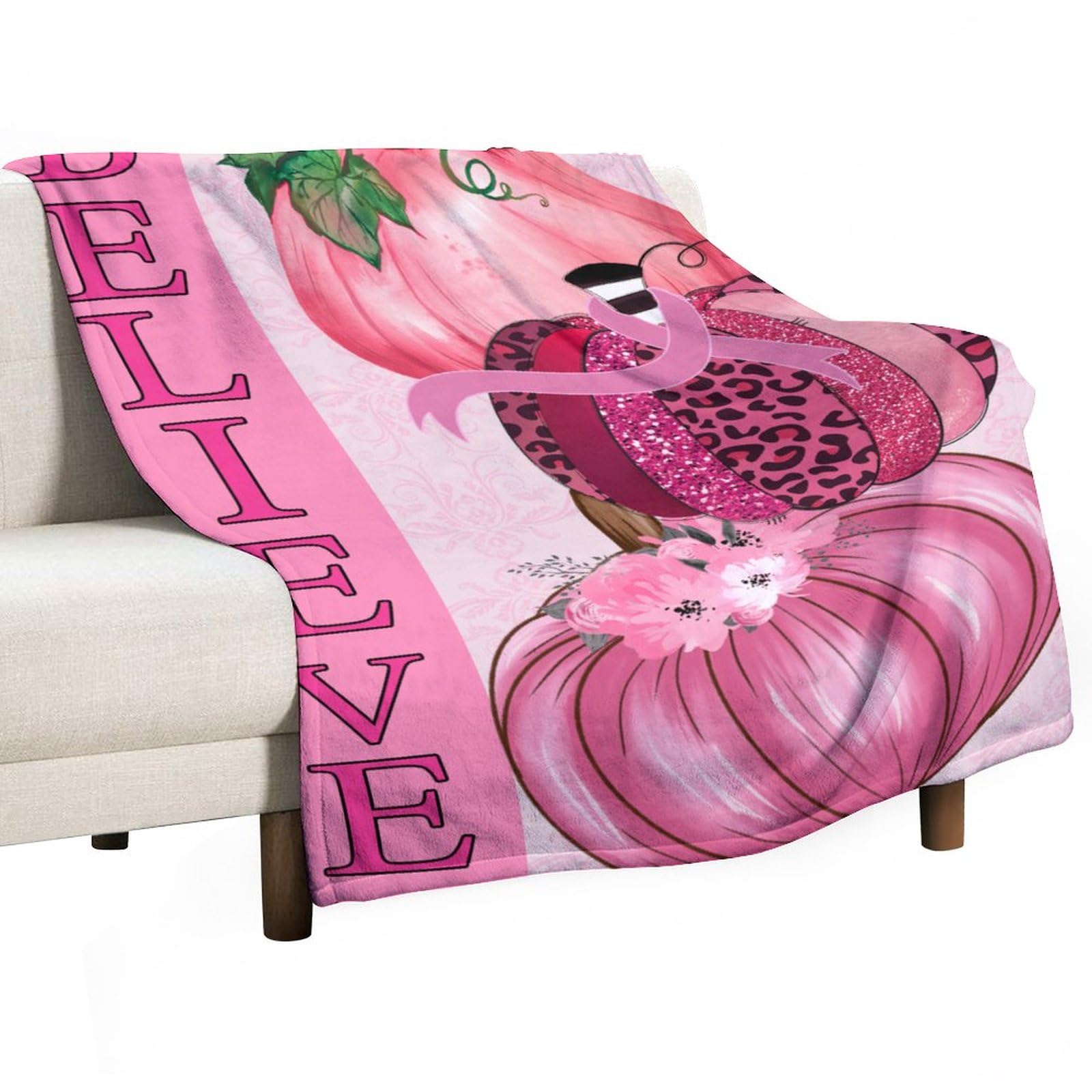 Couverture cancer du sein plaid peluche confortable 127x152 cm