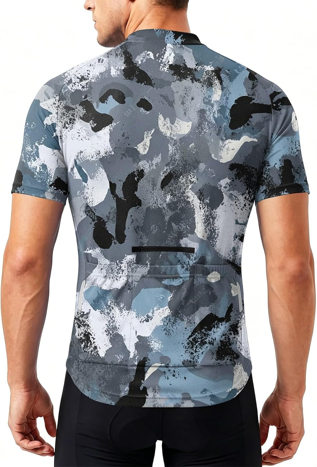 Mens Cycling Jersey Short Sleeve Half Zip Crew Neck Breathable Quick Dry
