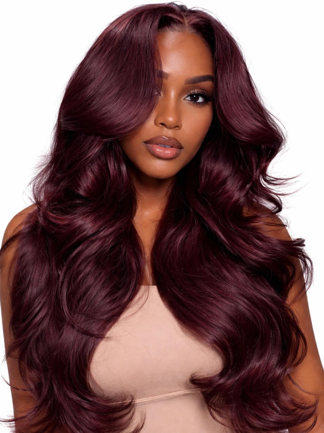 Beauty Forever Pre Everything Glueless Front Balayage Highlight Body Wave Curtain Bangs Glueless Wigs Human Hair Pre Plucked Pre Cut 13x4 Loose Wave Bye Bye Knots Ready to Wear Frontal Wig 18 inch — view 55