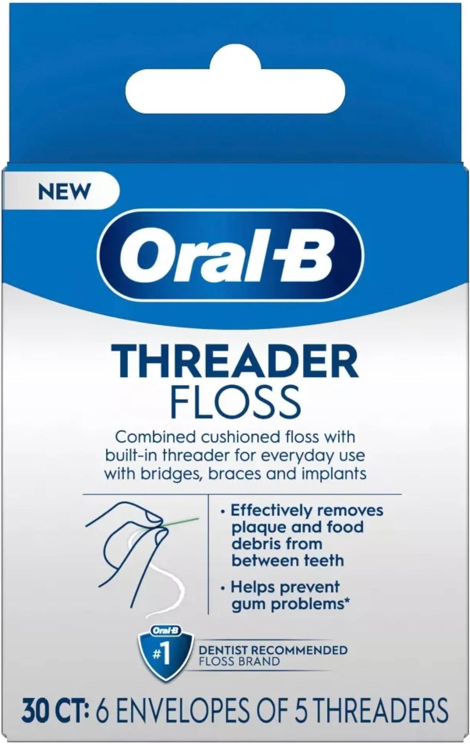 Threader Floss, 30-Count: 6 envelopes of 5 threaders (Value Pack of 3)