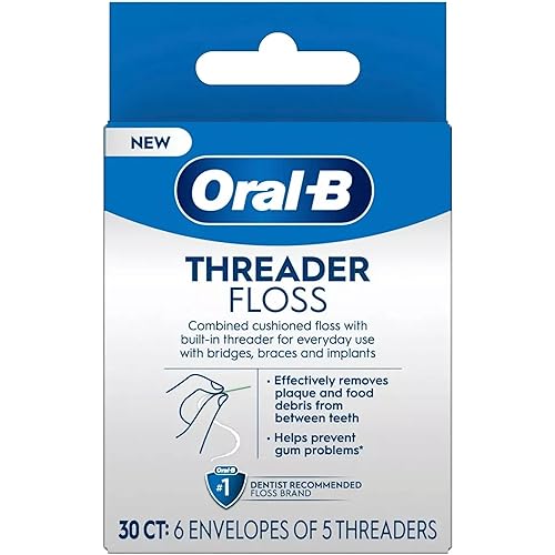 Oral-B - Hilo dental para enhebrar, 30 unidades, 6 sobres de 5 enhebradores (paquete de 3)
