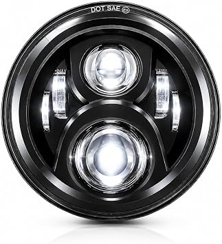 Eagle Lights 8700BG2 7" Headlight for Harley Davidson and Indian Motorcycles - Generation II/Black Kit/No Installation Accessories