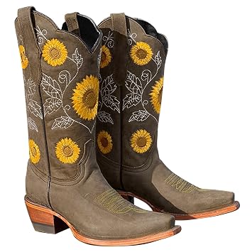 Amazon.com: Vielgluck Botas vaqueras modernas bordadas para mujer, botas de  media pantorrilla, botas de moda de tacón grueso con punta redonda (marrón,  6) : Ropa, Zapatos y Joyería
