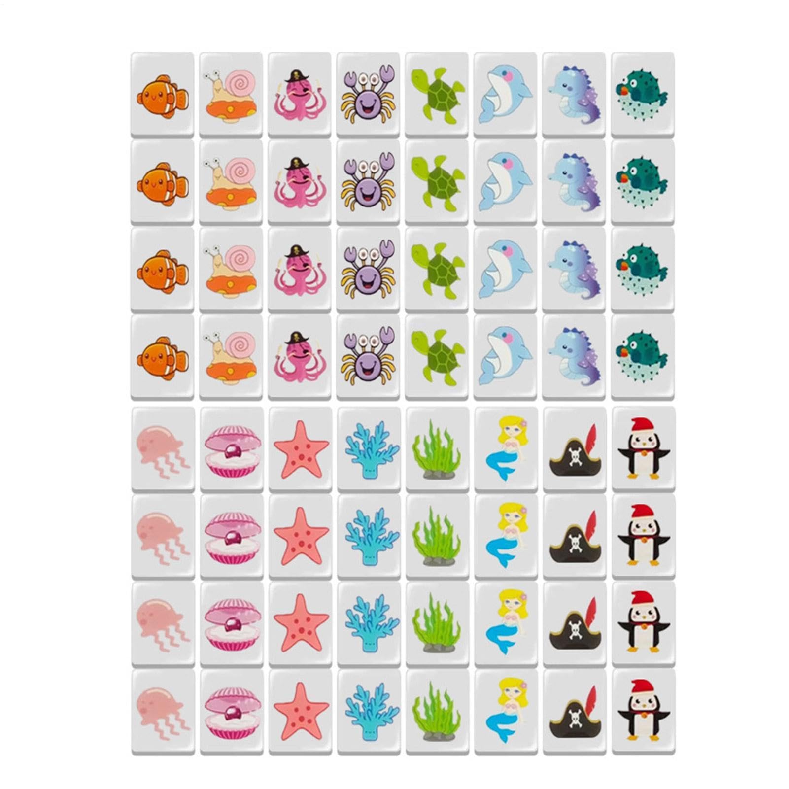 Generisch Mini Mahjong Spielset | 65 Stück Melamin | Ca. 3 × 2,2 × 1,5 cm | Tragbares Brettspiel Für Reisen, & Partys | Klassisches Mahjong Mit Klaren Mustern & Hoher Haltbarkeit