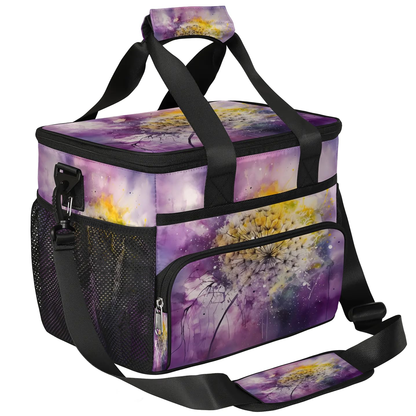 Lunch Box for Men Heavy Duty Insulated Lunch Bag for Women Purple Dandelion Lunchbox for Adults Lunch Cooler