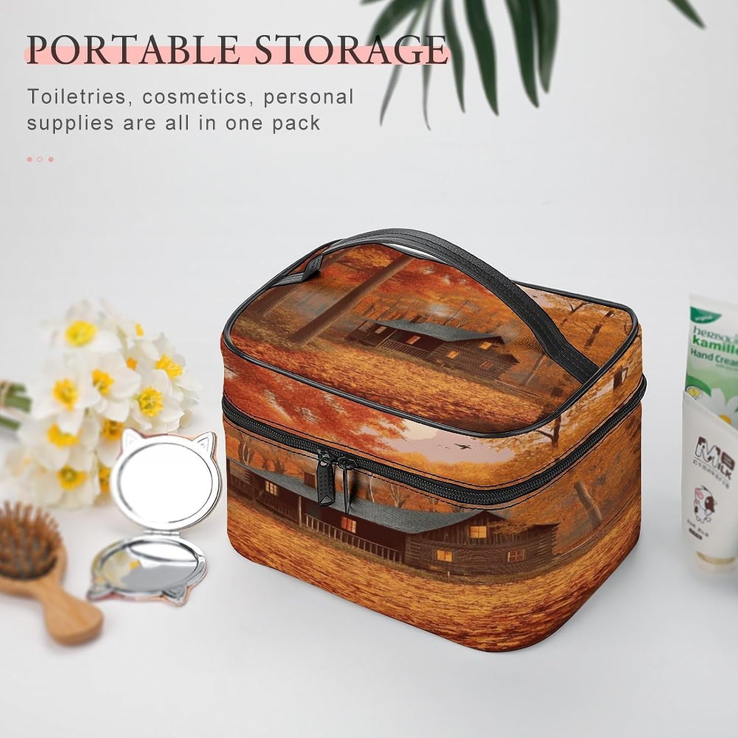 Autumn Woods Cabin Travel Makeup Bag Cosmetic Bag Toiletry Bags image 5