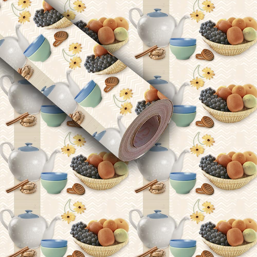 BP Design Solution Cup Plate Pattern Wallpaper for Home Décor, Kitchen