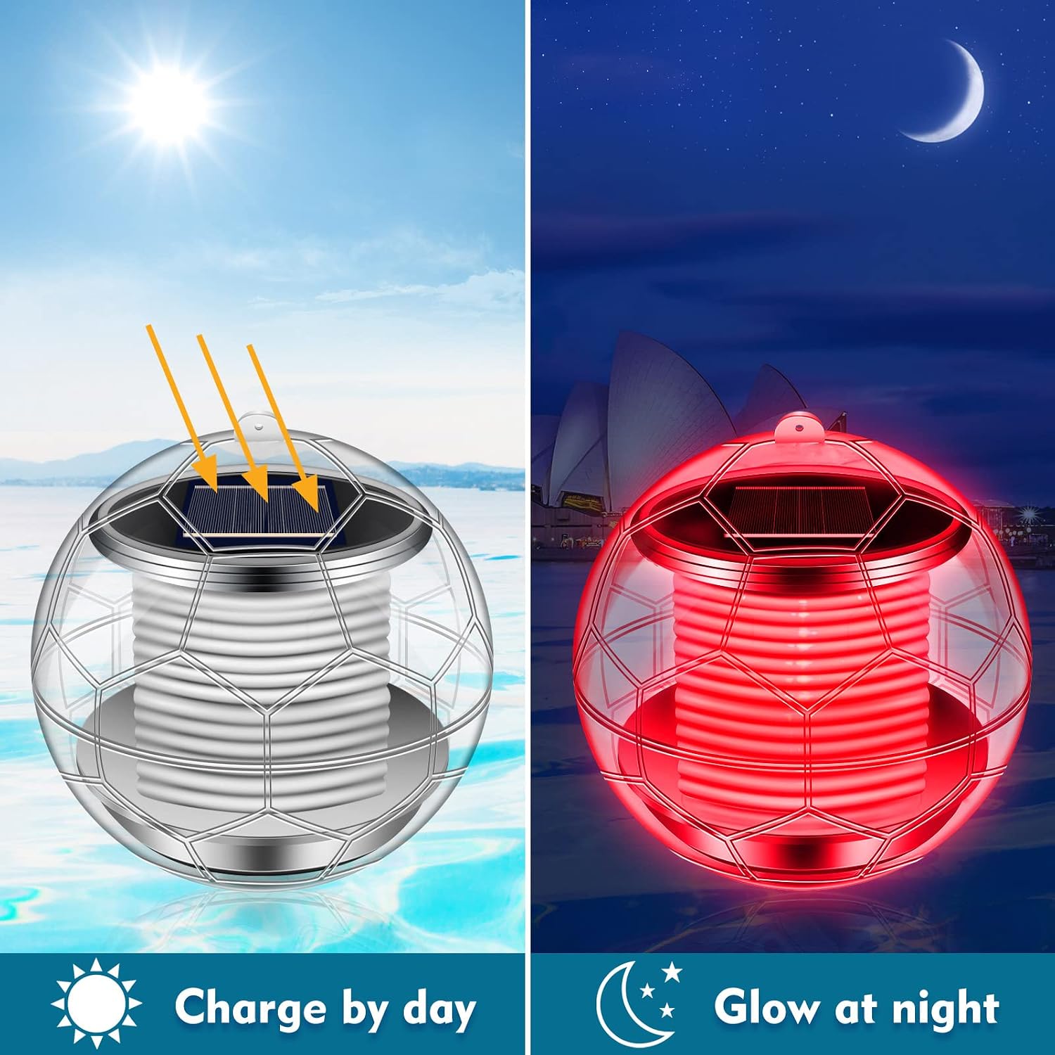 sanyi Solar Pool Lights, Floating Pool Lights with Color Changing for Pool Decorations Outdoor, Pond Lights Pool Accessories for Swimming Pool Pond Tub Fountain Decor (2 Pack)