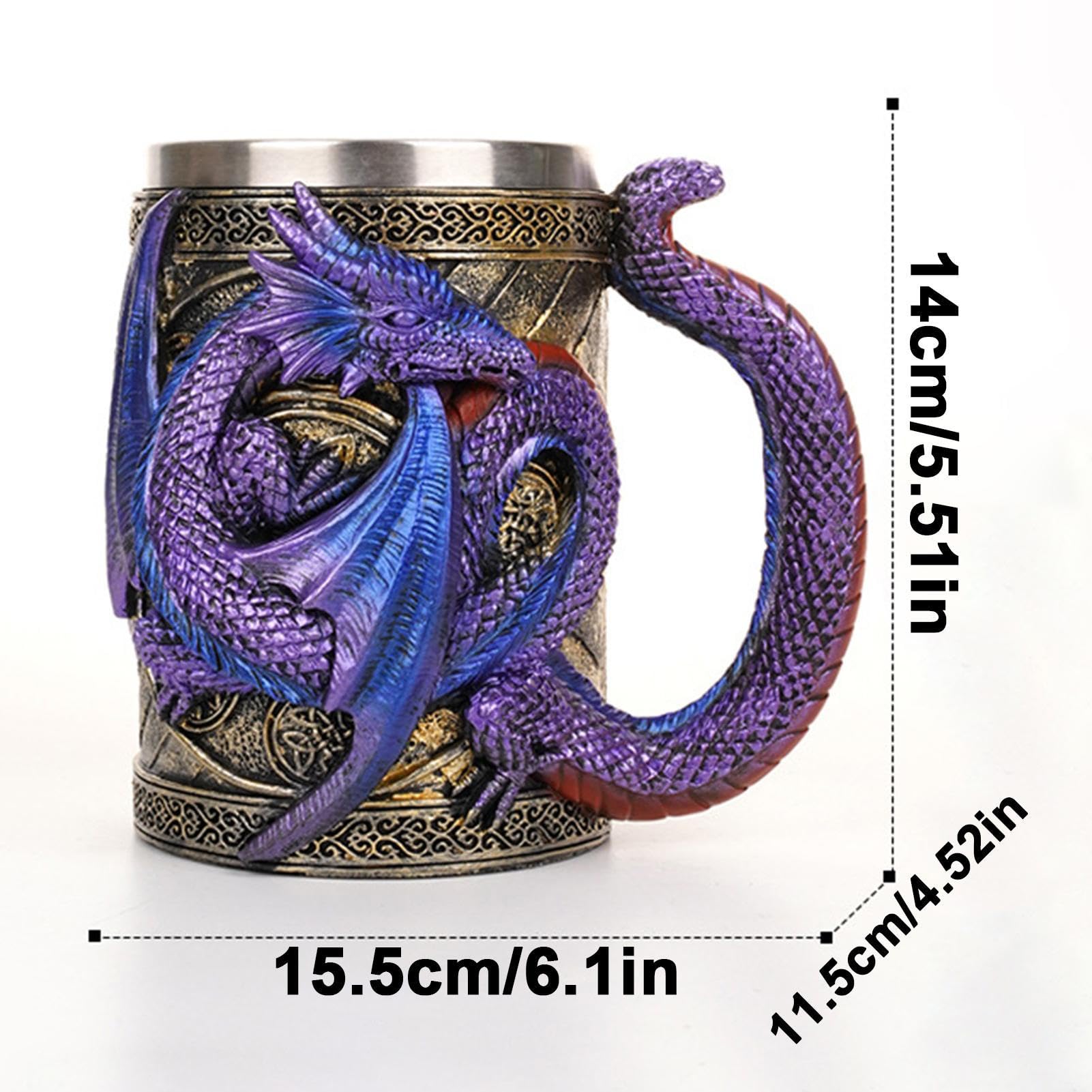 ドラゴン彫刻の金属製カップ ドラゴン彫刻の金属製カップ ドラゴン彫刻