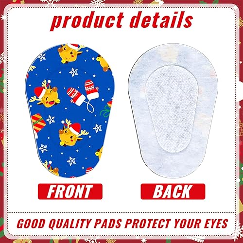 Miniatura 3 de 150 parches adhesivos de Navidad para niños con bloqueo de luz de ojo perezoso, 6 estilos, lindos vendajes adhesivos para ambliopía para ojos