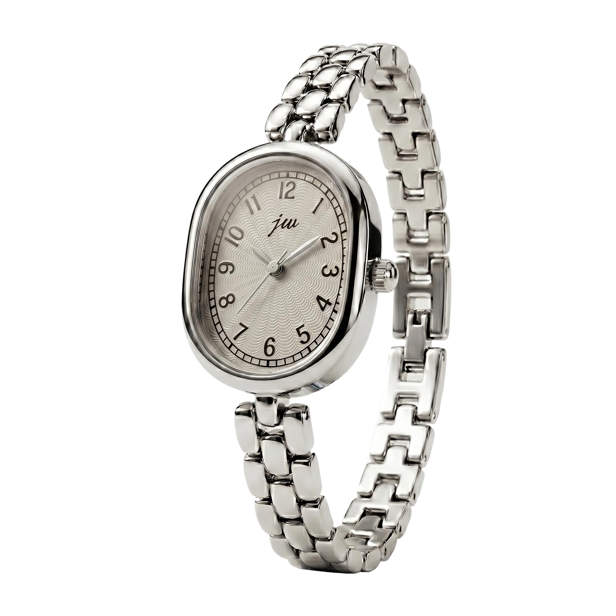 Orologio da polso da donna, dorato, piccolo, ovale, delicato