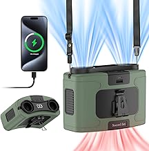 Socool 20000mAh Portable Waist Fan Clip on Wearable Belt Personal Fans Rechargeable Battery Operated, 40H Cooling Fan with 10 Speeds & Dual Motors, Neck Fans Hanging Hands-Free for Outdoor Travel