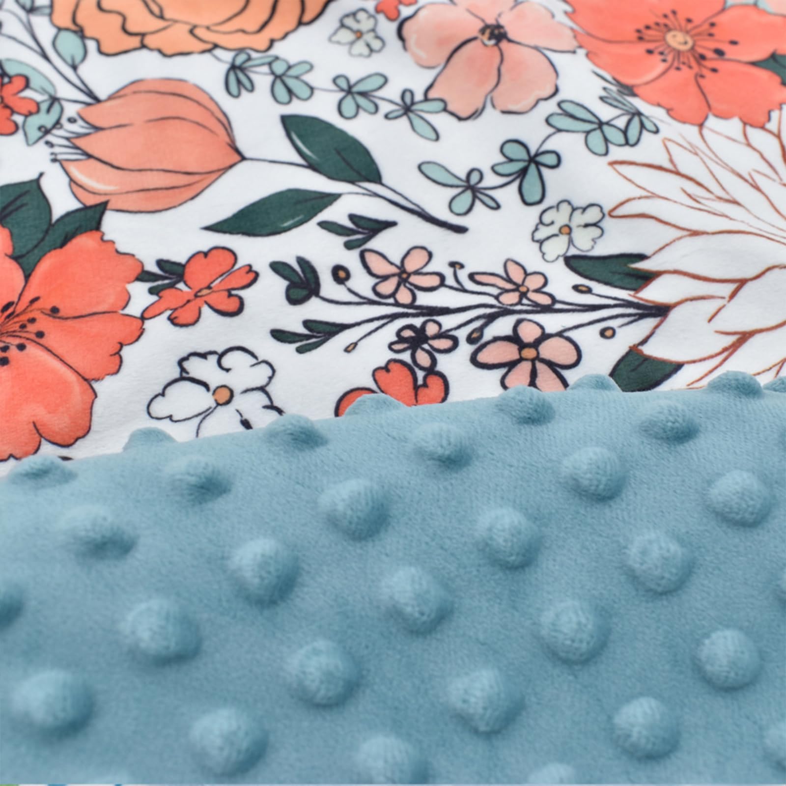 Manta de cama de bebé para niñas, súper suave, de doble capa, con respaldo de puntos, manta de recepción con elegante manta con estampado floral para recién nacidos, bebés y bebés, 30 x 40 pulgadas