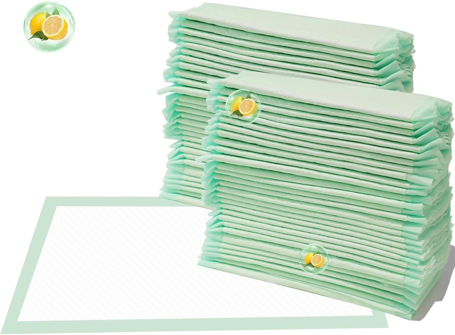 IMMCUTE Cat Pads 16.9" X 11.4", Lemon Scent, 50 Ct, Pee Pads for Cats, Thickened Super Absorbent Pee Pads, Cat Pads for Litter Box System, Cat Pad Refills, Cat Litter Pads 50 Count Lemon