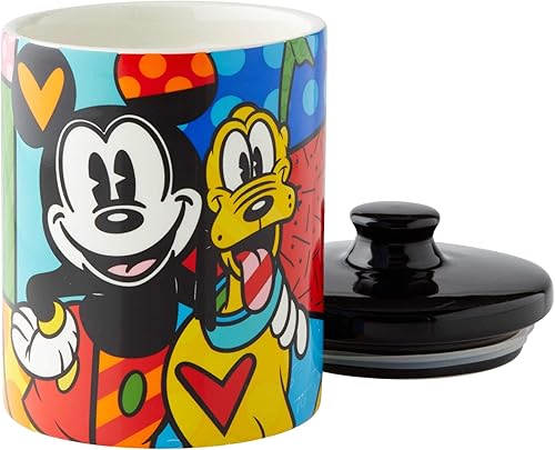 Miniatura 3 de Enesco Disney by Britto - Tarro de caramelos de Mickey Mouse y Pluto, 6 pulgadas, multicolor