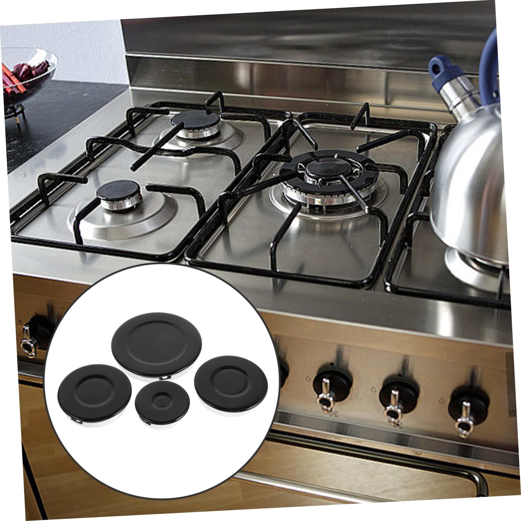 Juego de Tapas para Quemador de Estufa de Gas Negro