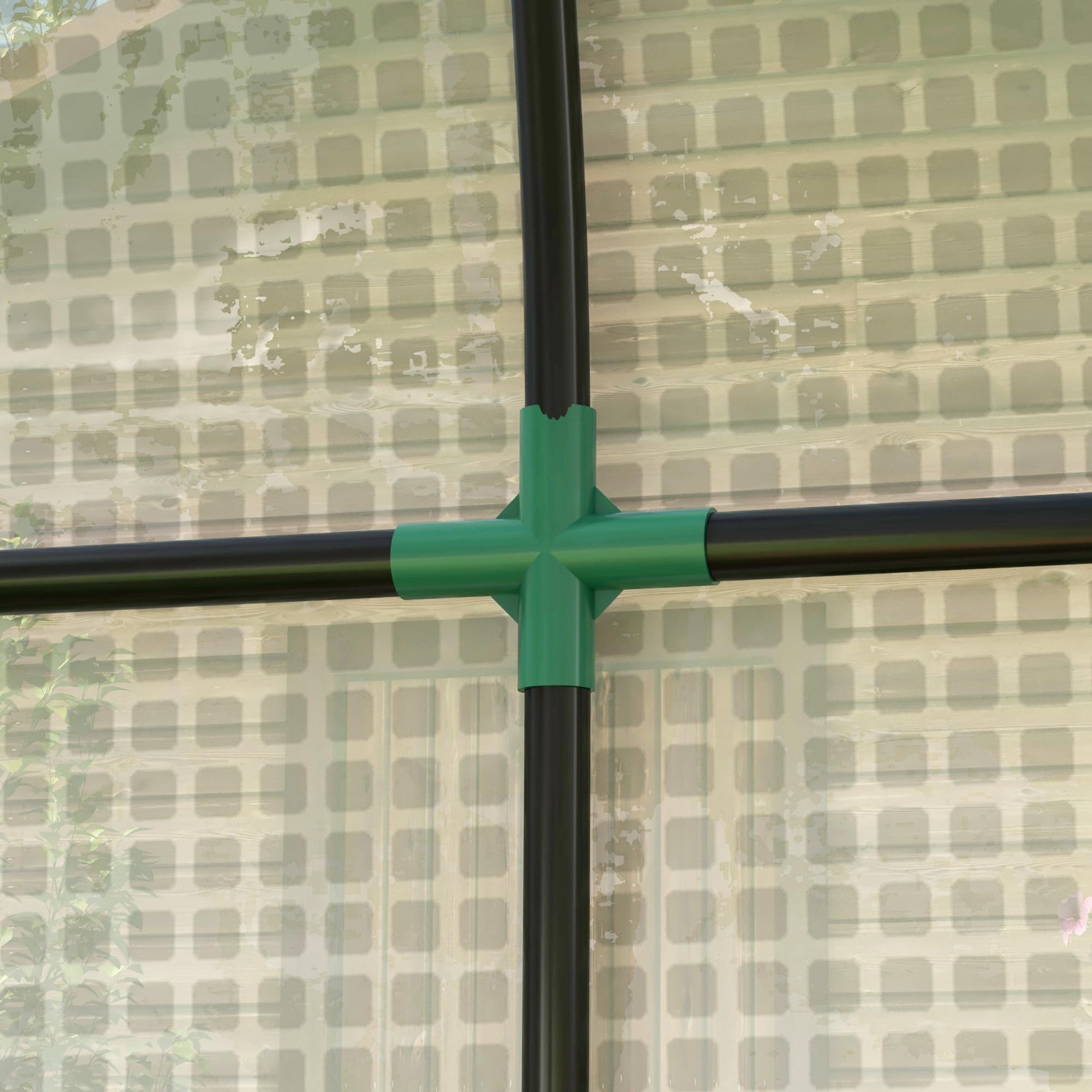 Outsunny Serra da Giardino 2x1x1.78 m con 2 Porte Avvolgibili a Cerniera, Serra per Orto con Struttura in Acciaio e Copertura in PE Anti-UV, per Orto Verdure Fiori, Bianco