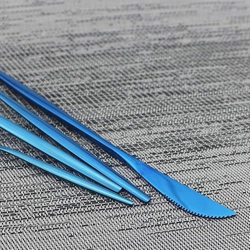 Miniatura 4 de JASHII Juego de cubiertos portátiles de 8 piezas, incluye cuchillo, tenedor, cuchara, palillos, pajitas, juego de utensilios de acero inoxidable,