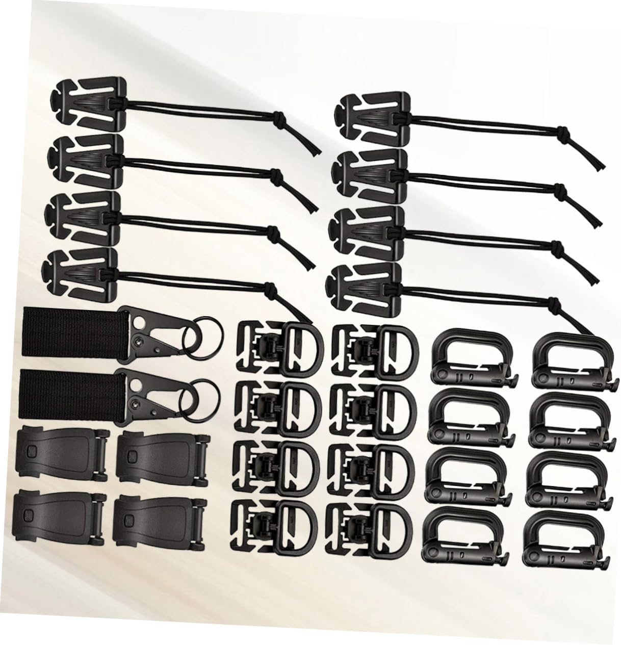 WOONEKY Set Pcs Pouch Outdoor Package Life-Saving Bag Storage Pockets Hiking Camping Accessories Black