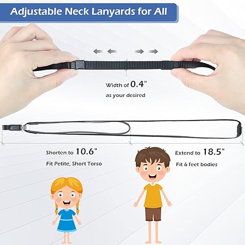 Miniatura 5 de Soporte para insignia con cordón ajustable, soporte para tarjeta de identificación, de plástico duro, resistente, soporte para tarjetas de