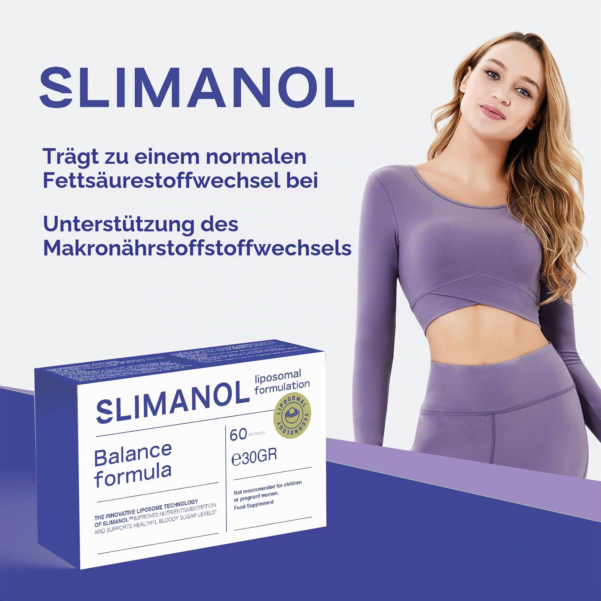 Slimanol Makronährstoff-Stoffwechsel-Ergänzung | mit Zink, Apfelessig, L-Carnitin, 60 Kapseln
