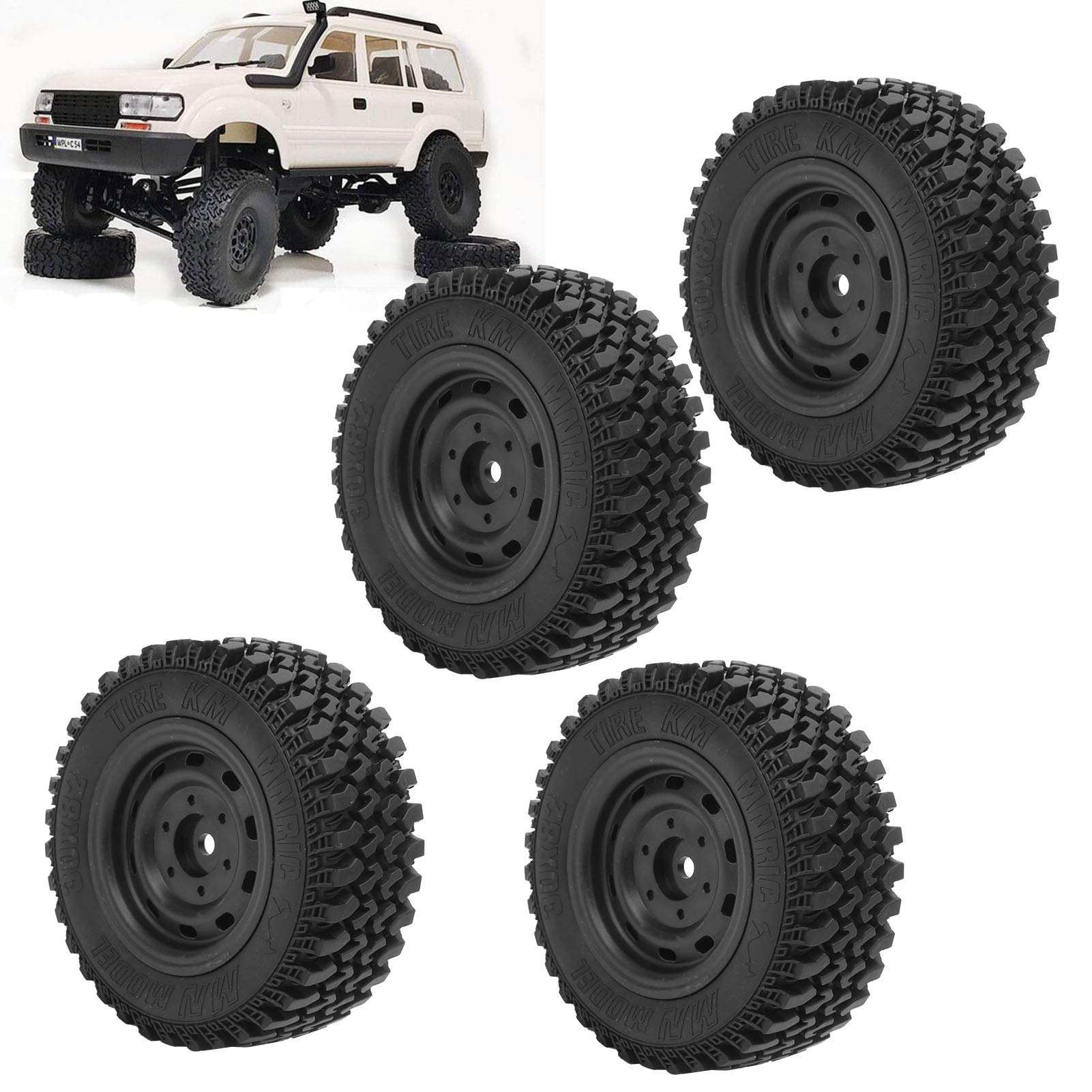 Changor – Lot De 4 Pneus RC 80 Mm Pour Voiture MN86 – Caoutchouc Résistant, Haute Stabilité
