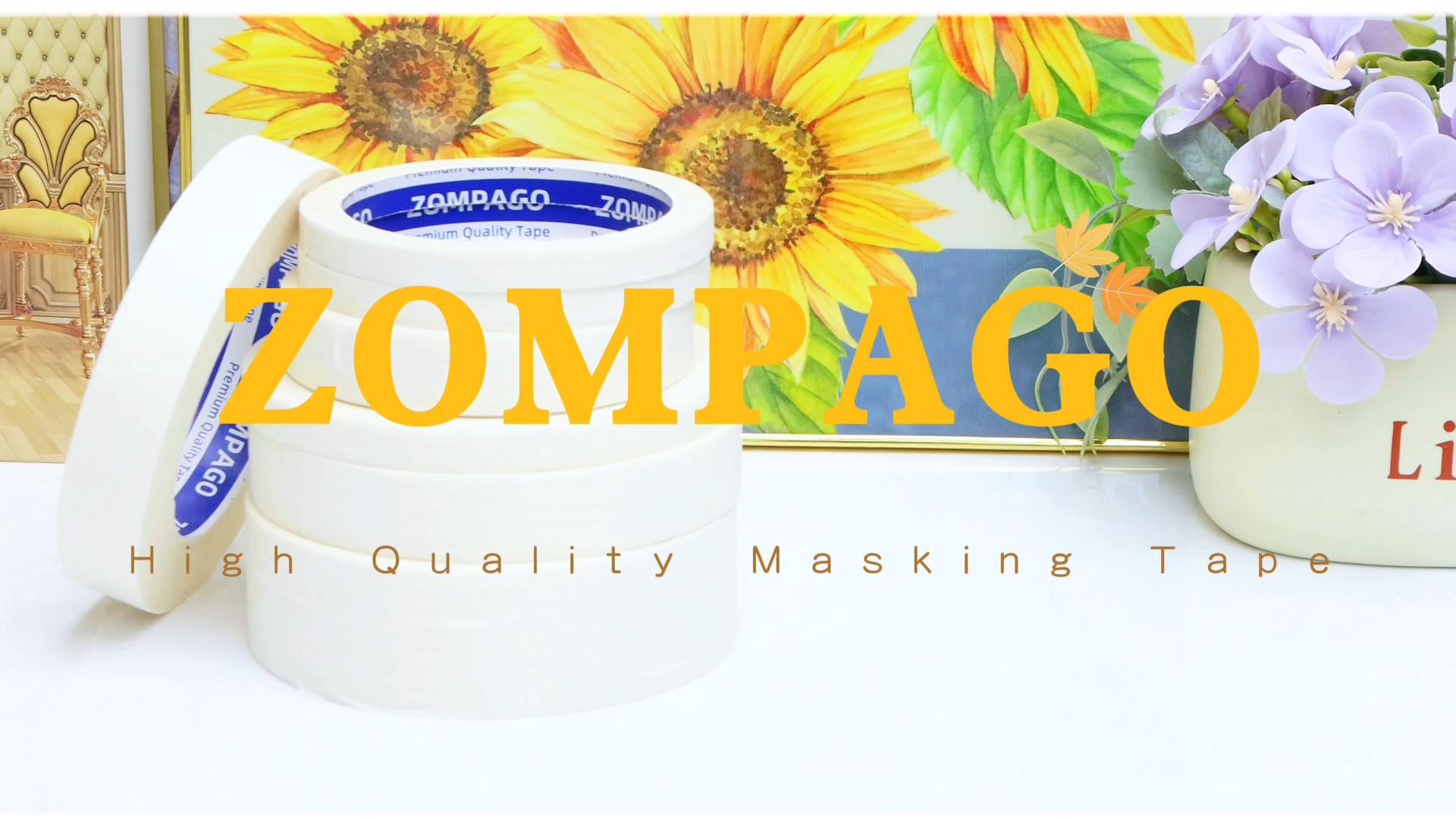 Image of ZOMPAGO Beige Painters Tape 0.4 in x 164FT - Premium Masking Tape for Painting,Arts & Crafts, DIY - Clean Release Paint Tape for Walls, Delicate Surfaces & Automotive - Paint Supplies & Painting Tools