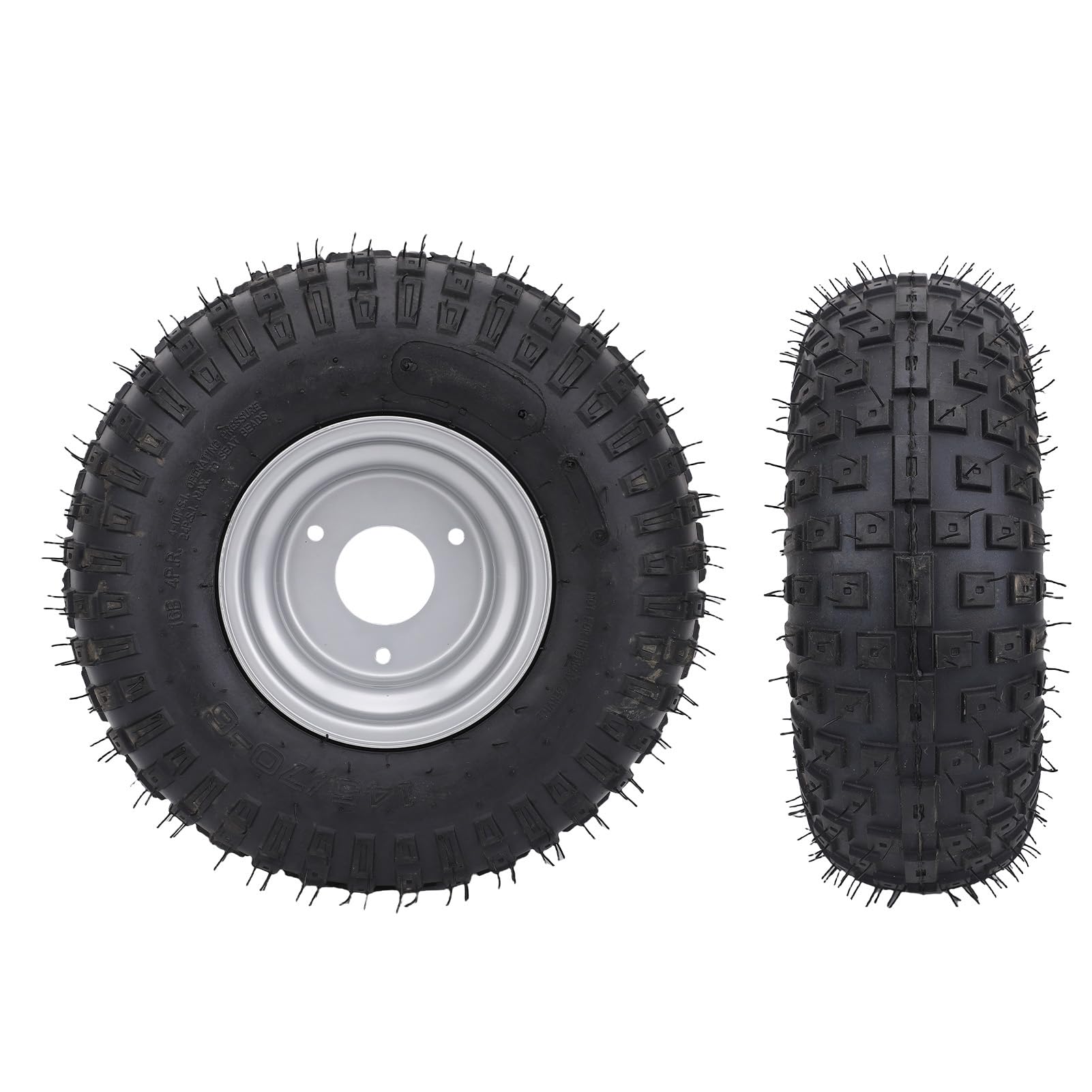Akozon Off Road Wheel 145x70-6 6 Zoll 3 Bolzen Nicht-Slip-Explosions-Proof-Reifen mit Hub für Bike ATV Quad Go Kart