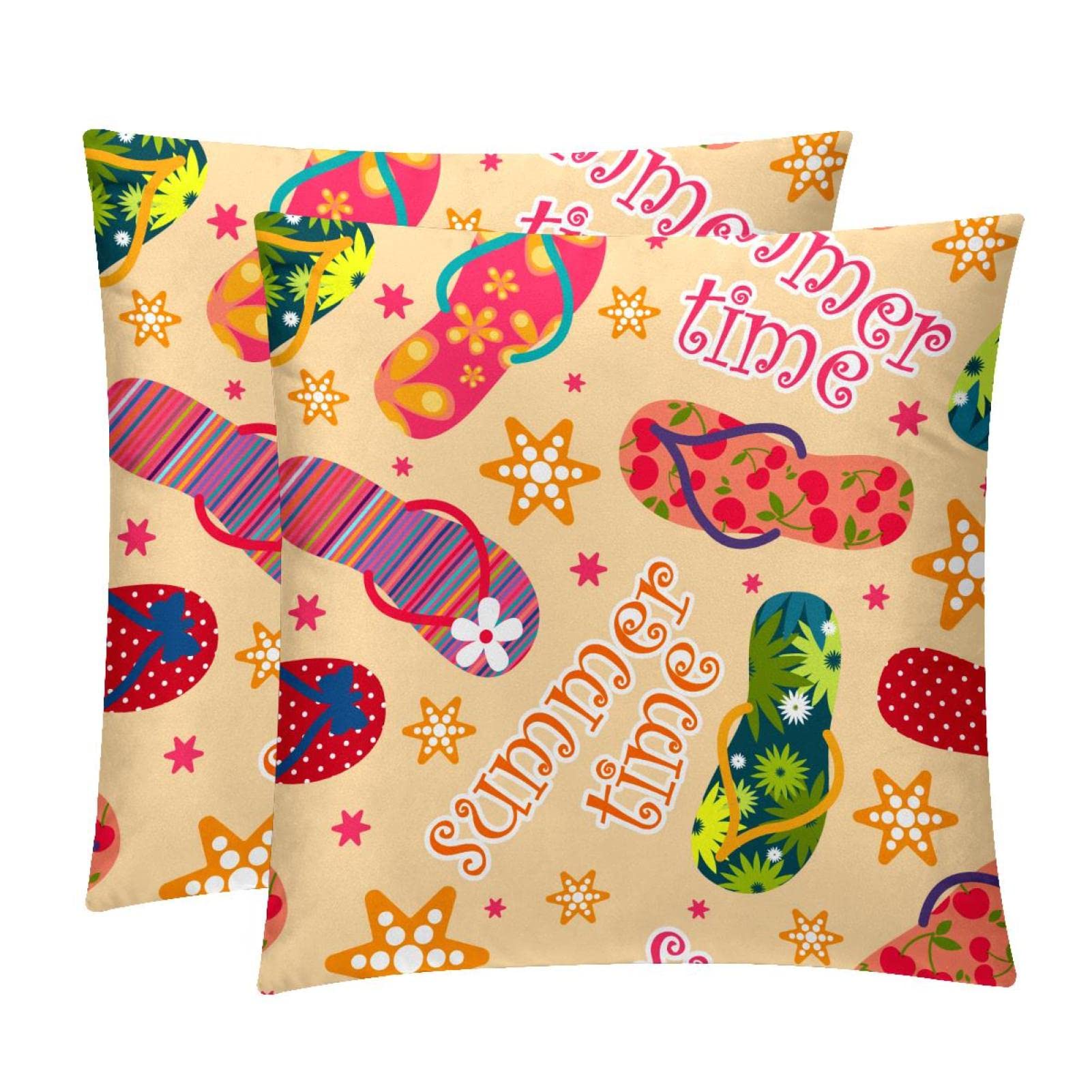 Housse de coussin lombaire douce et confortable style hawaïen lot de 2