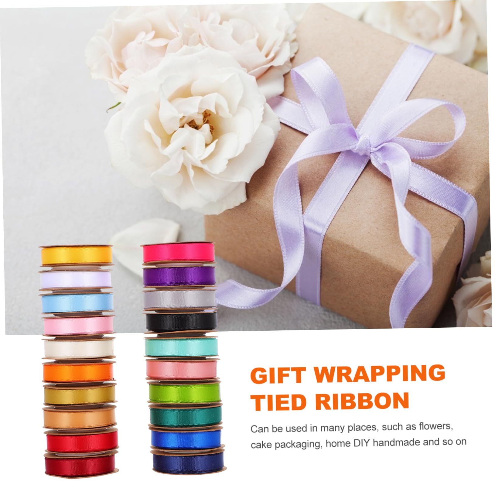 jojofuny 20 Nastro Doppio per Confezioni e Decorazioni Feste Set da Rotolo per Bouquet Matrimonio Fai da Te e Decorazioni Natalizie