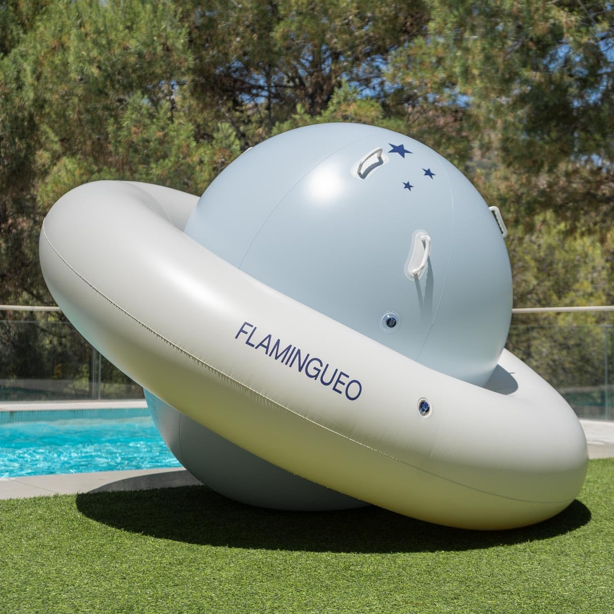 Flamingueo Flotador, Hinchable para Niños, para Piscina y Jardín | PVC Extrarresistente, 6 Asas de Agarre, Multicolor